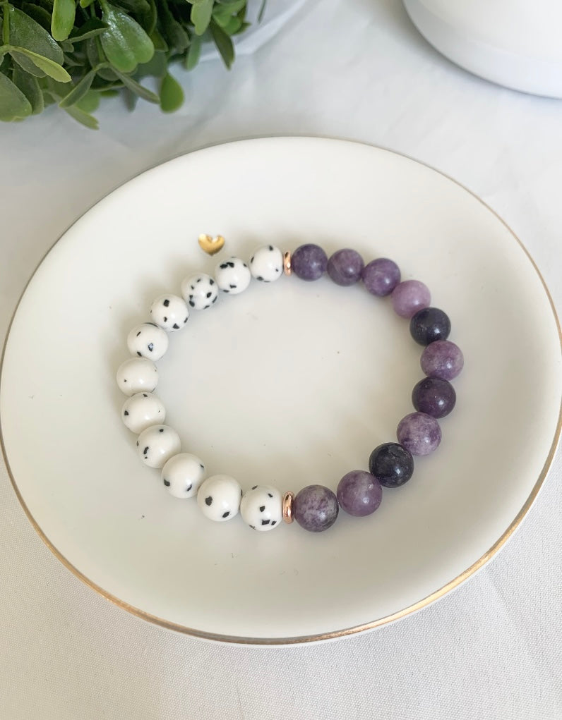 Spotted Jade + Lepidolite