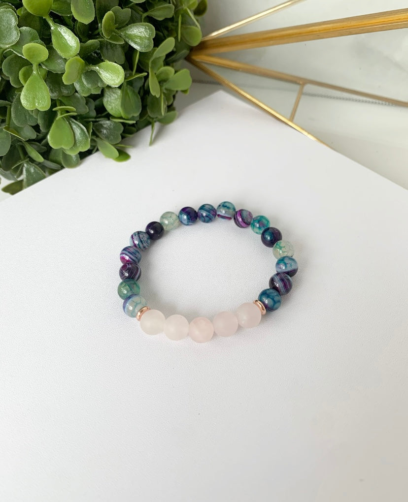 Mermaid Agate + Rose Quartz
