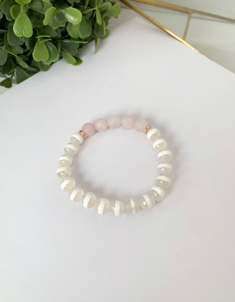 Tibetan Agate + Rose Quartz