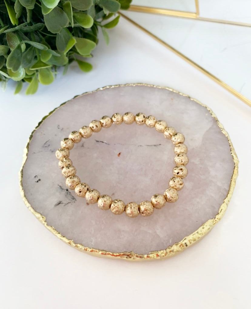 Plated Lava Rock - Gold
